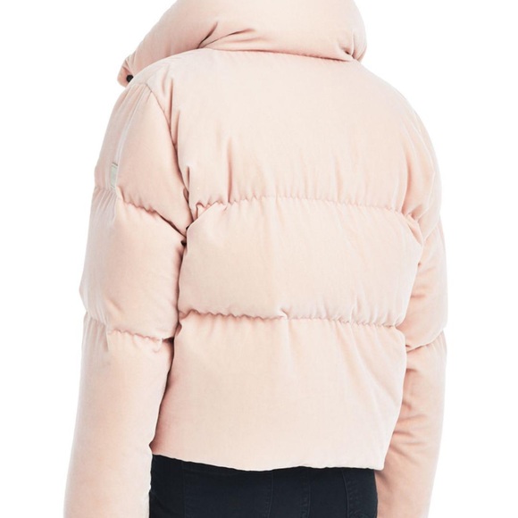 SOLD - SAM. Velvet Pink Puffer Jacket - Picture 3 of 6